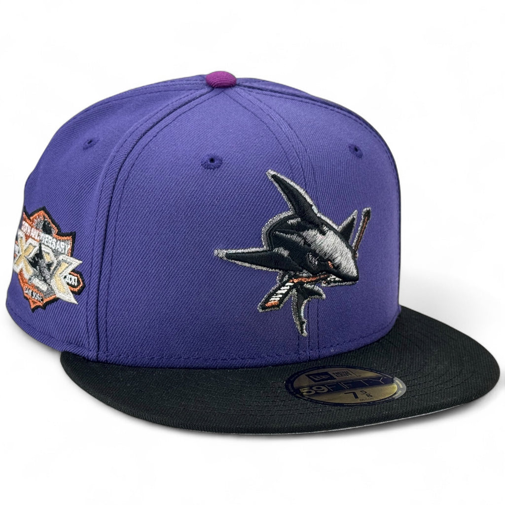 San Jose Sharks 🦈 SHARKBOY 🦈 New Era 59Fifty Fitted Hat - Purple / Black