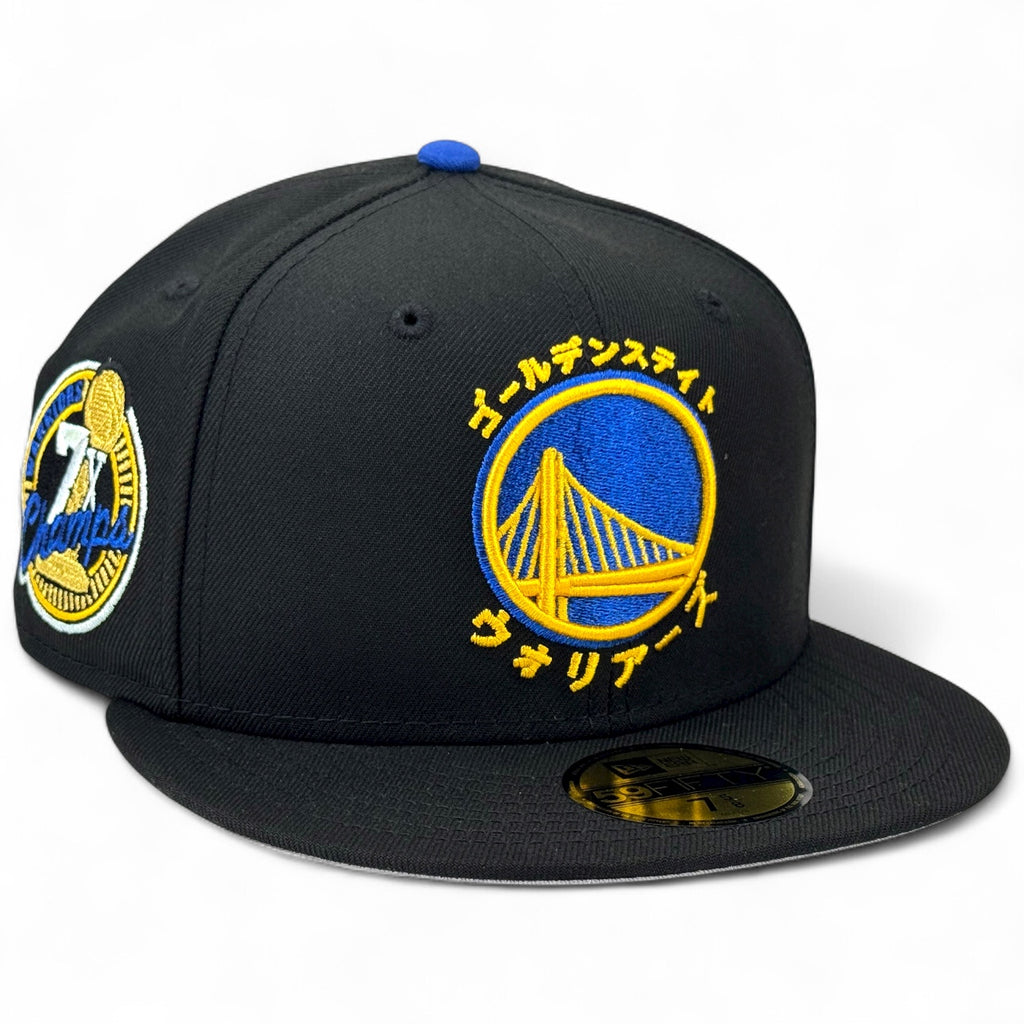 Golden State Warriors 🥷 BLACK KATAKANA 🥷 New Era 59Fifty Fitted Hat - Black