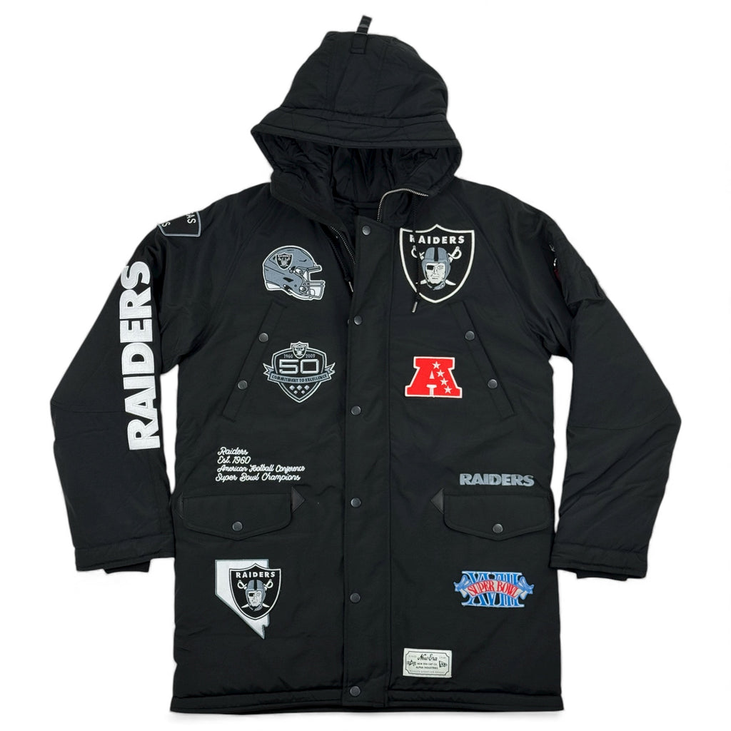 Las Vegas Raiders Alpha Industries New Era N-3B Parka Jacket - Black