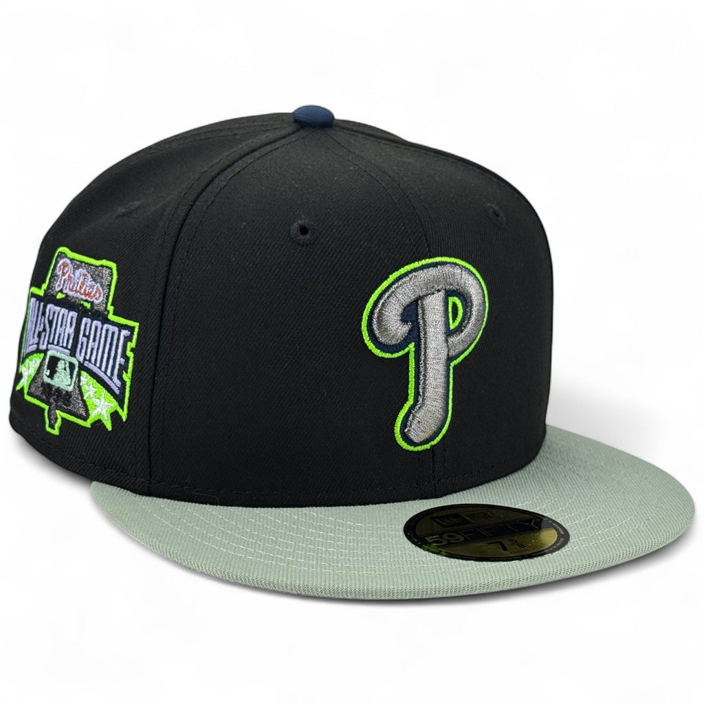 Philadelphia Phillies 🧟‍♂️ PARANORMAN 🧟‍♂️ "Cinema & Chill Pack" New Era 59Fifty Fitted Hat - Black / Everest Green
