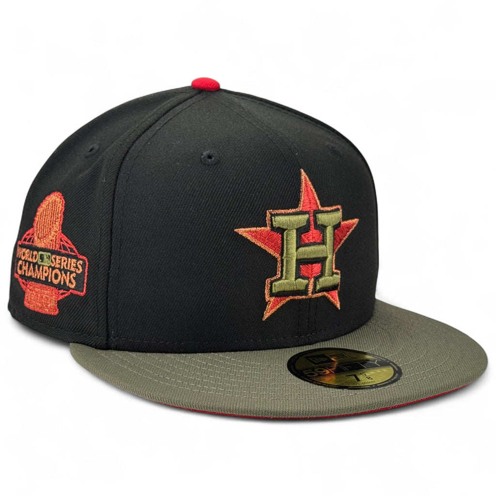 Houston Astros 🩸NIGHTMARE ON CRAWFORD STREET 🩸 New Era 59Fifty Fitted Hat - Black / Olive