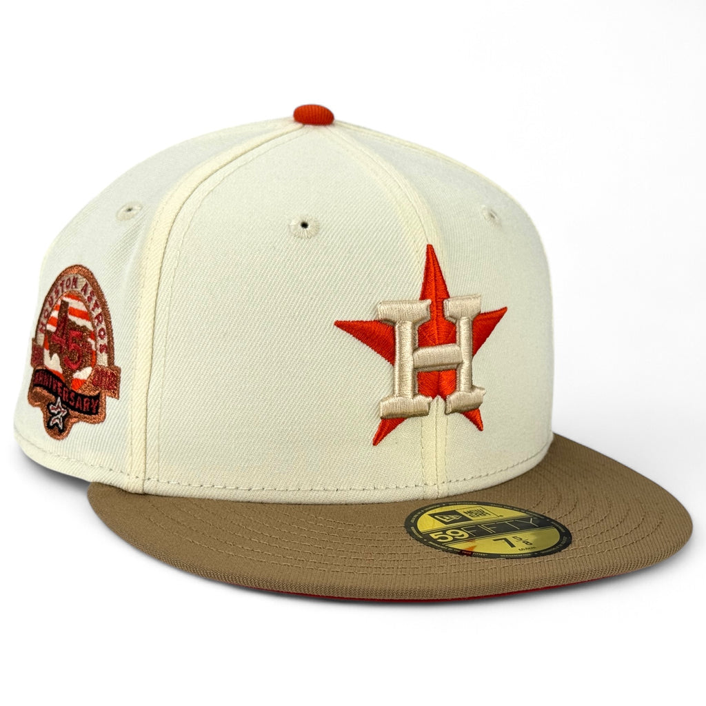 Houston Astros 🍷 The Silence of the Stros 🍷 New Era 59Fifty Fitted Hat - Chrome White / Camel