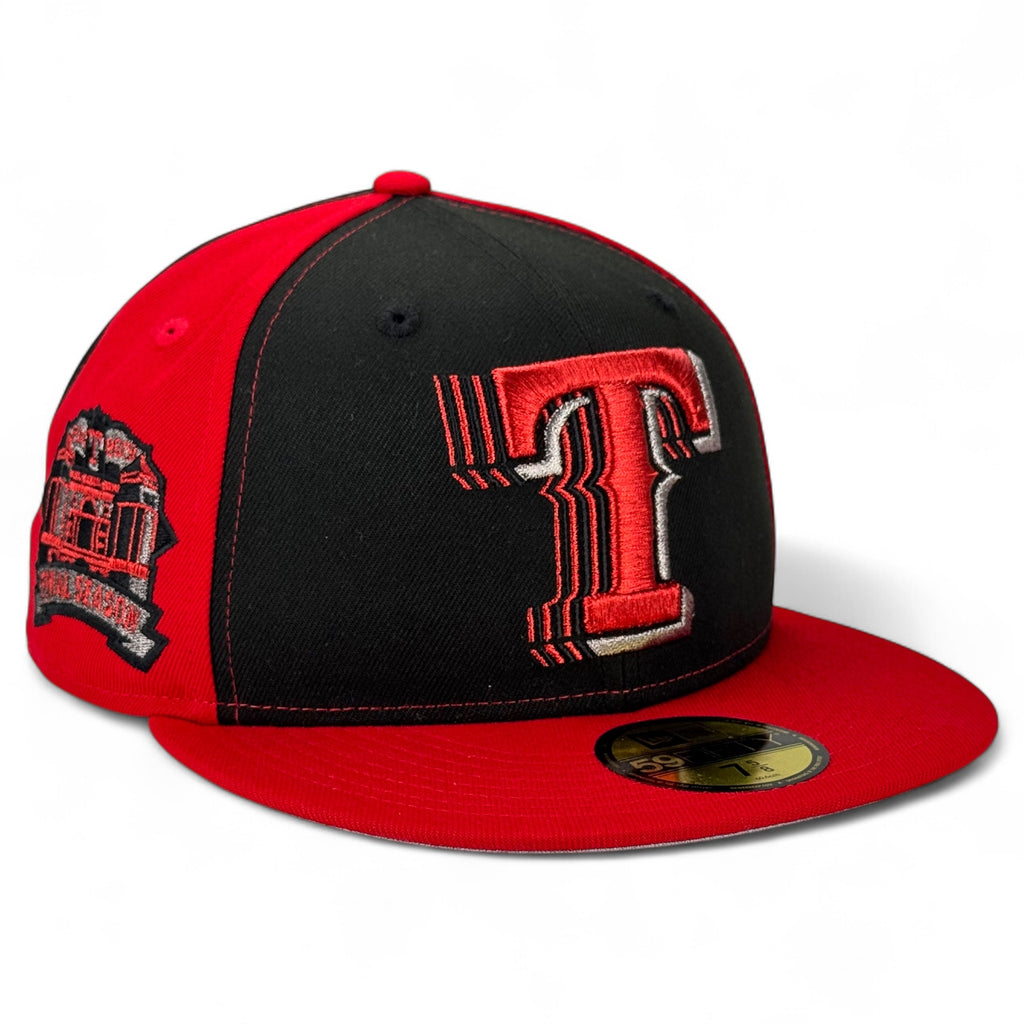 Texas Rangers 🕺🏾🧟‍♂️ TEXAS THRILLER 🧟‍♂️🕺🏾 New Era 59Fifty Fitted Hat - Black / Red