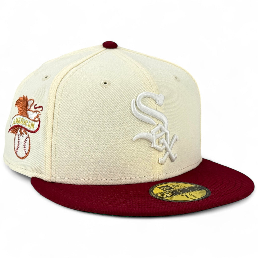 Chicago White Sox  🎭 WONDER THEATER 🎭 New Era 59Fifty Fitted Hat - Chrome White / Cardinal