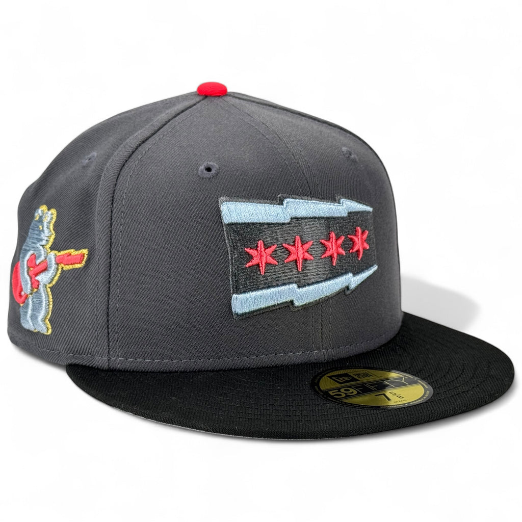 Chicago Cubs  🌹CITY OF ROSES 🌹 New Era 59Fifty Fitted Hat - Graphite / Black