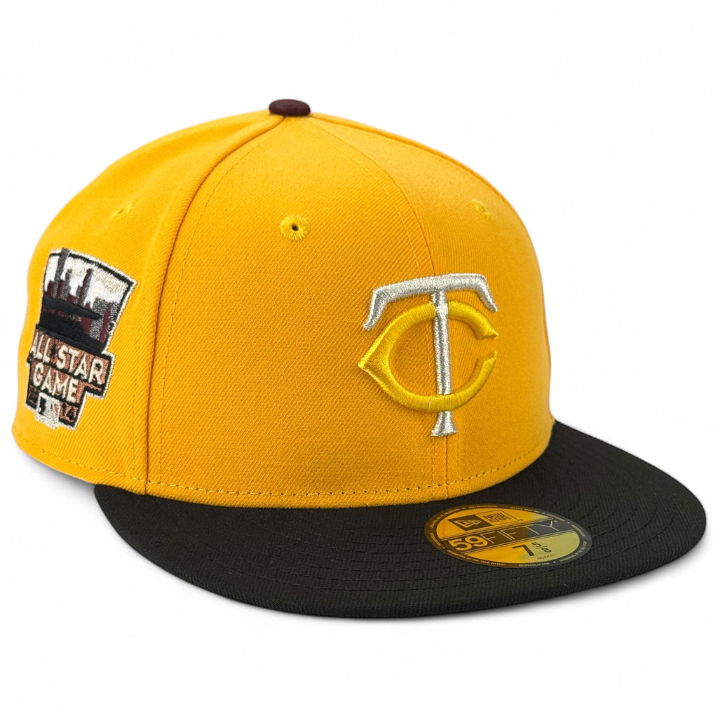 Minnesota Twins ✨👯‍♂️ TWITCHES 👯‍♂️✨ 🏔️ RUSHMORE HALLOWEEN 🏔️ New Era 59Fifty Fitted Hat - A Gold / Black