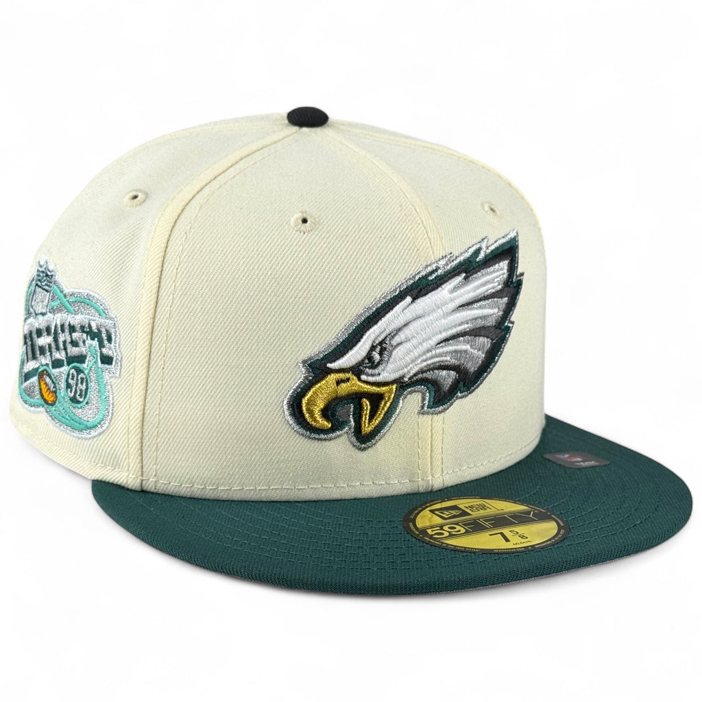Philadelphia Eagles 🦅🪓 THE AXE MAN 🪓 🦅 New Era 59Fifty Fitted Hat - Chrome White / Pine Green
