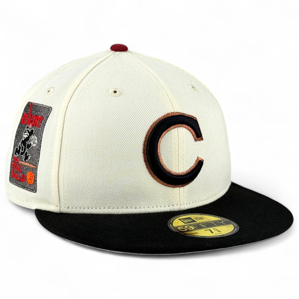 Chicago Cubs 👁️ SAY MY NAME 🐝 New Era 59Fifty Fitted Hat - Chrome White / Black