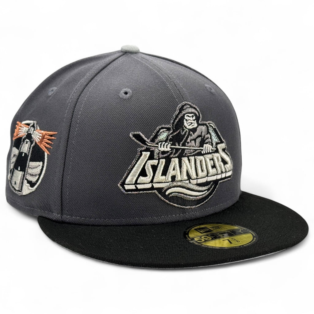 New York Islanders 🧙‍♂️ THE WIZARD 🧙‍♂️ New Era 59Fifty Fitted Hat - Graphite / Black