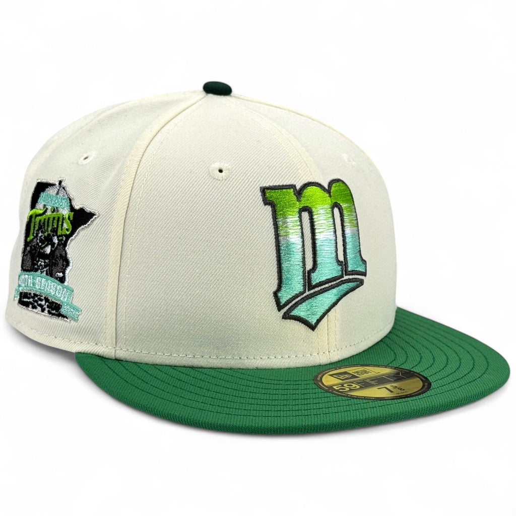 Minnesota Twins 🔴 MATRIXOTA RELOADED 🔵 New Era 59Fifty Fitted Hat - Chrome White / Botanical Green