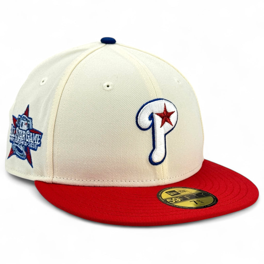 Philadelphia Phillies 🔔⭐️ PHILLY STARS ⭐️🔔 New Era 59Fifty Fitted Hat - Chrome White / Red
