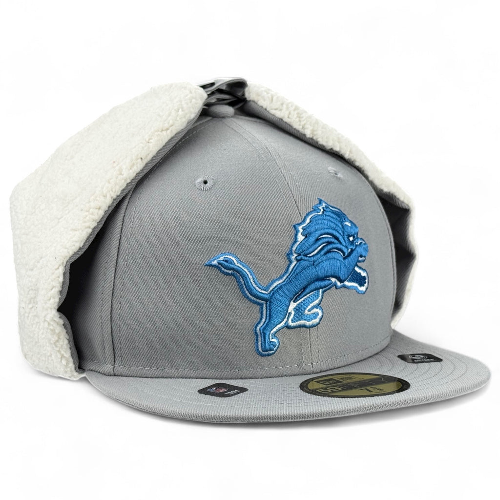Detroit Lions Official Team Color Dog Ear 59FIFTY Fitted Hat - Grey