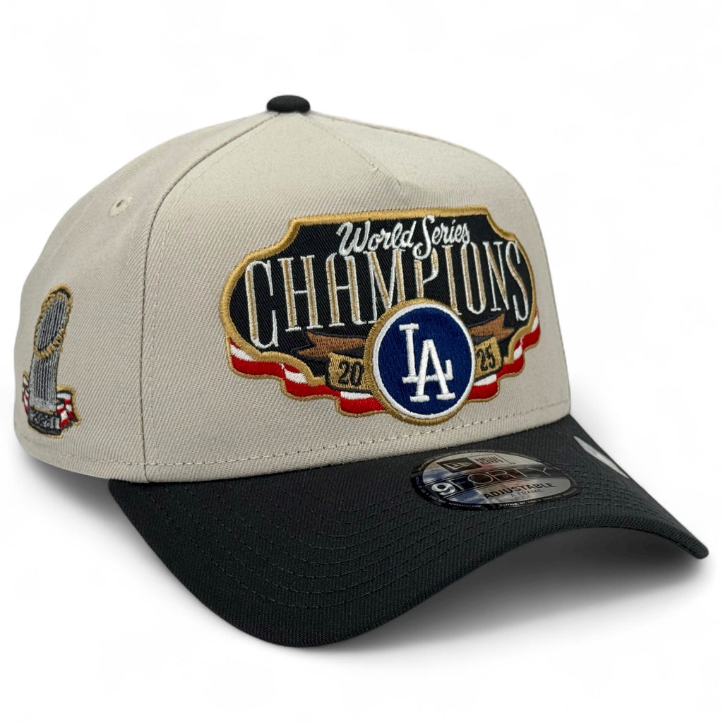 Los Angeles Dodgers New Era 2025 World Series Champions Locker Room 9Forty A-Frame Snapback Hat
