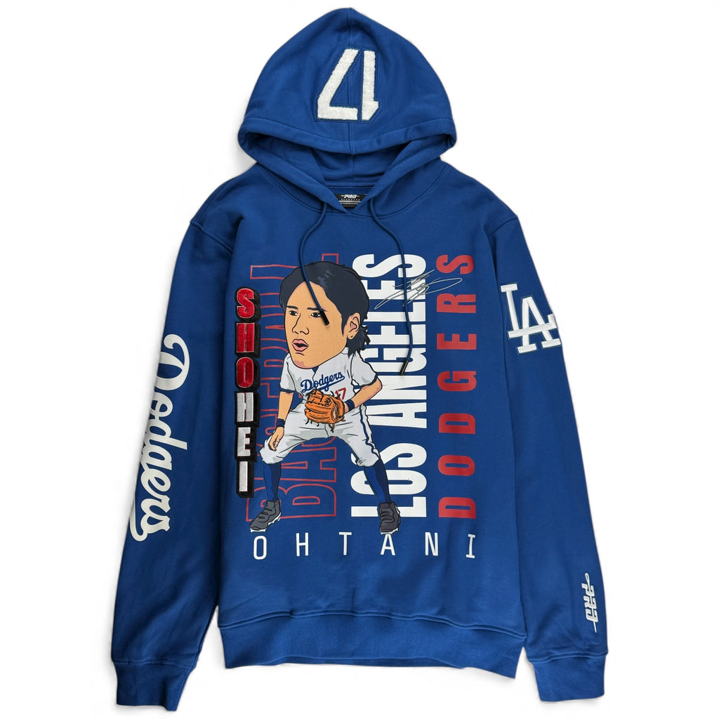 Los Angeles Dodgers Ohtani #17 Graphic and Embroidered Hoodie - Royal Blue