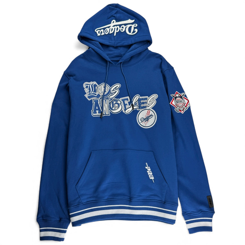 Los Angeles Dodgers Pullover Hoodie Sweater - Old English Mix - Royal Blue