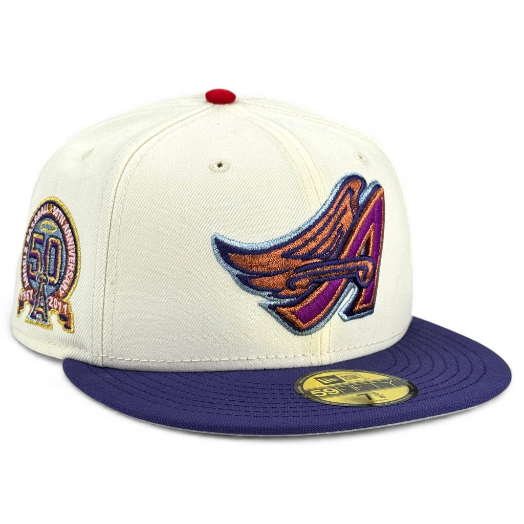 Anaheim Angels ✨ ALADDIN ✨ “OFF THE DOME FRIENDSGIVING” New Era 59Fifty Fitted Hat - Chrome White / Purple
