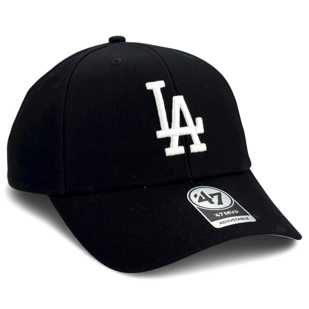 Los Angeles Dodgers 47 Brand MVP Cap - White on Black