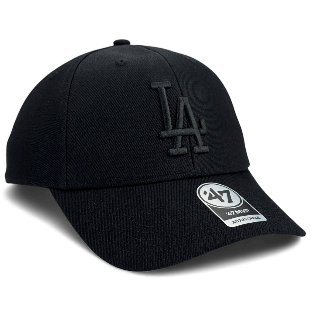 Los Angeles Dodgers 47 Brand MVP Cap - Black on Black