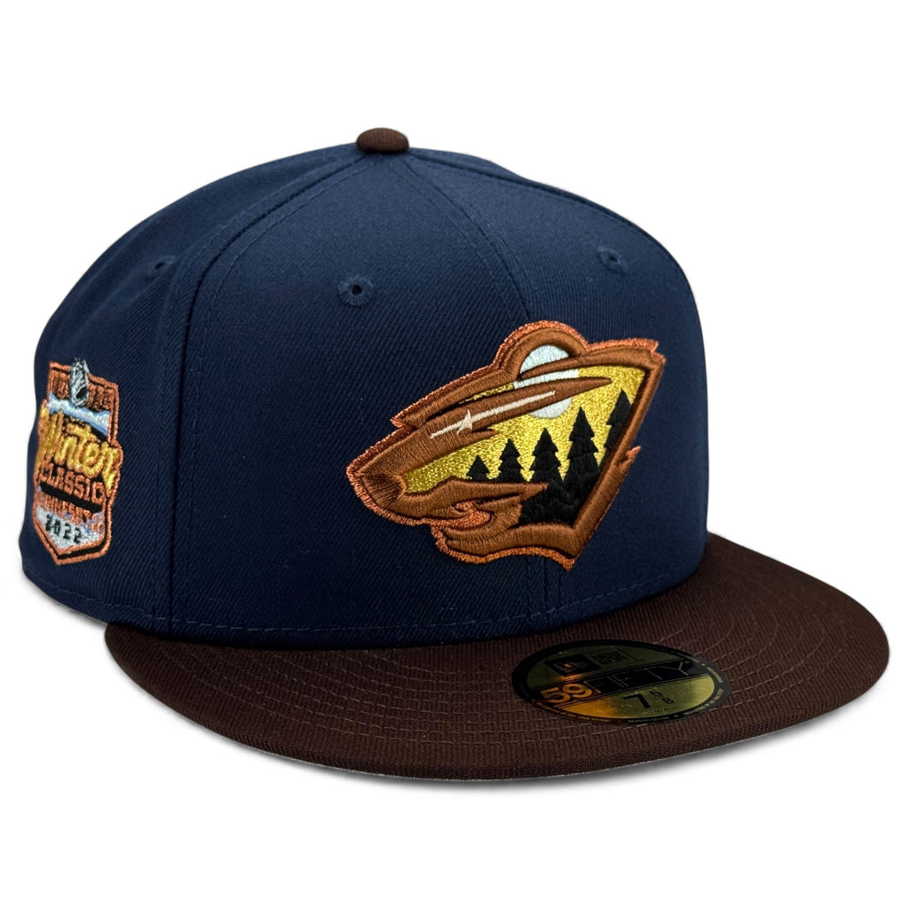 Minnesota Wild 🥀 THE BEAST 🥀 New Era 59Fifty Fitted Hat - Navy / Walnut
