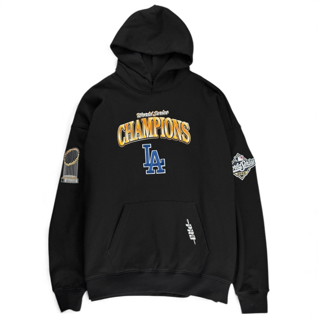 Los Angeles Dodgers World Series 2025 Champions Drop Shoulder Fleece Pullover Hoodie Sweater - Black