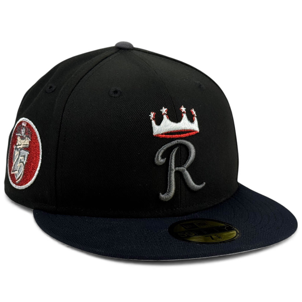 Kansas City Royals 👑🔥 EVIL RYU ROYALS 🔥👑 New Era 59Fifty Fitted Hat - Black / Navy