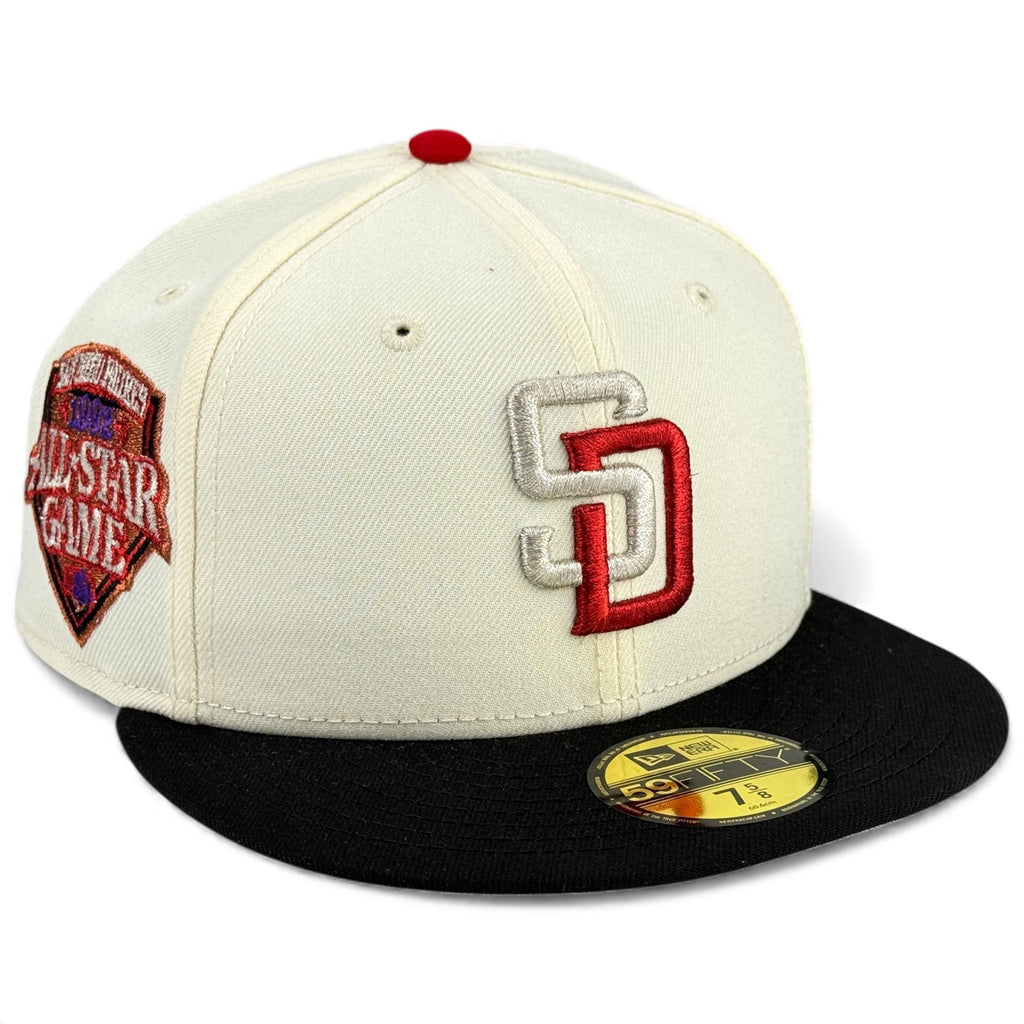 San Diego Padres ⛰️ WILD’N OUT ⛰️ New Era 59Fifty Fitted Hat - Chrome White / Black