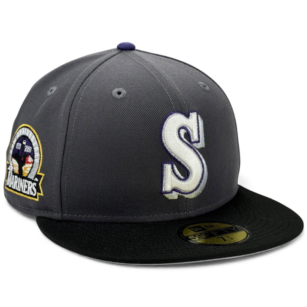 Seattle Mariners 😈 SHREDDER 😈 New Era 59Fifty Fitted Hat - Graphite / Black
