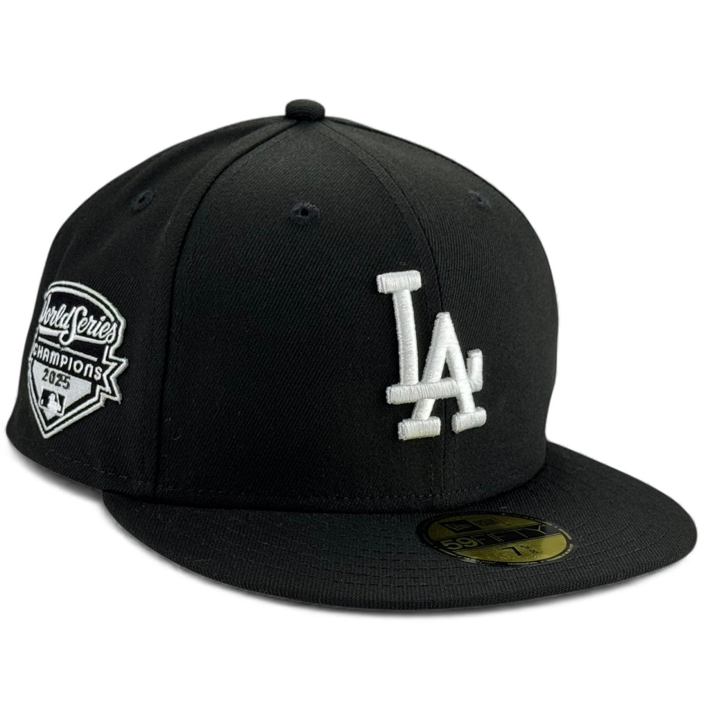 Los Angeles Dodgers 2025 "SHIELD" World Series Champions Fitted Hat - Black