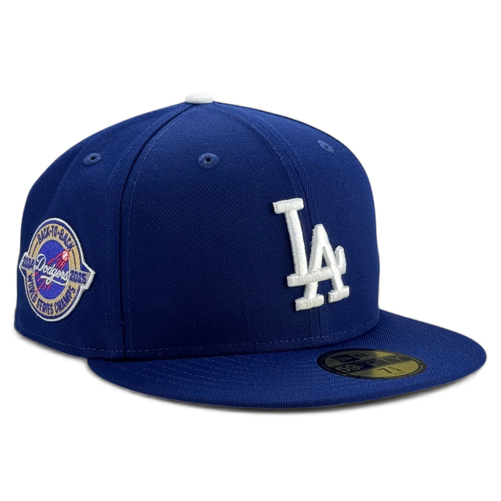 Los Angeles Dodgers 2025 "BACK TO BACK CIRCLE" World Series Champions Authentic Collection New Era 59Fifty Fitted Hat - Royal