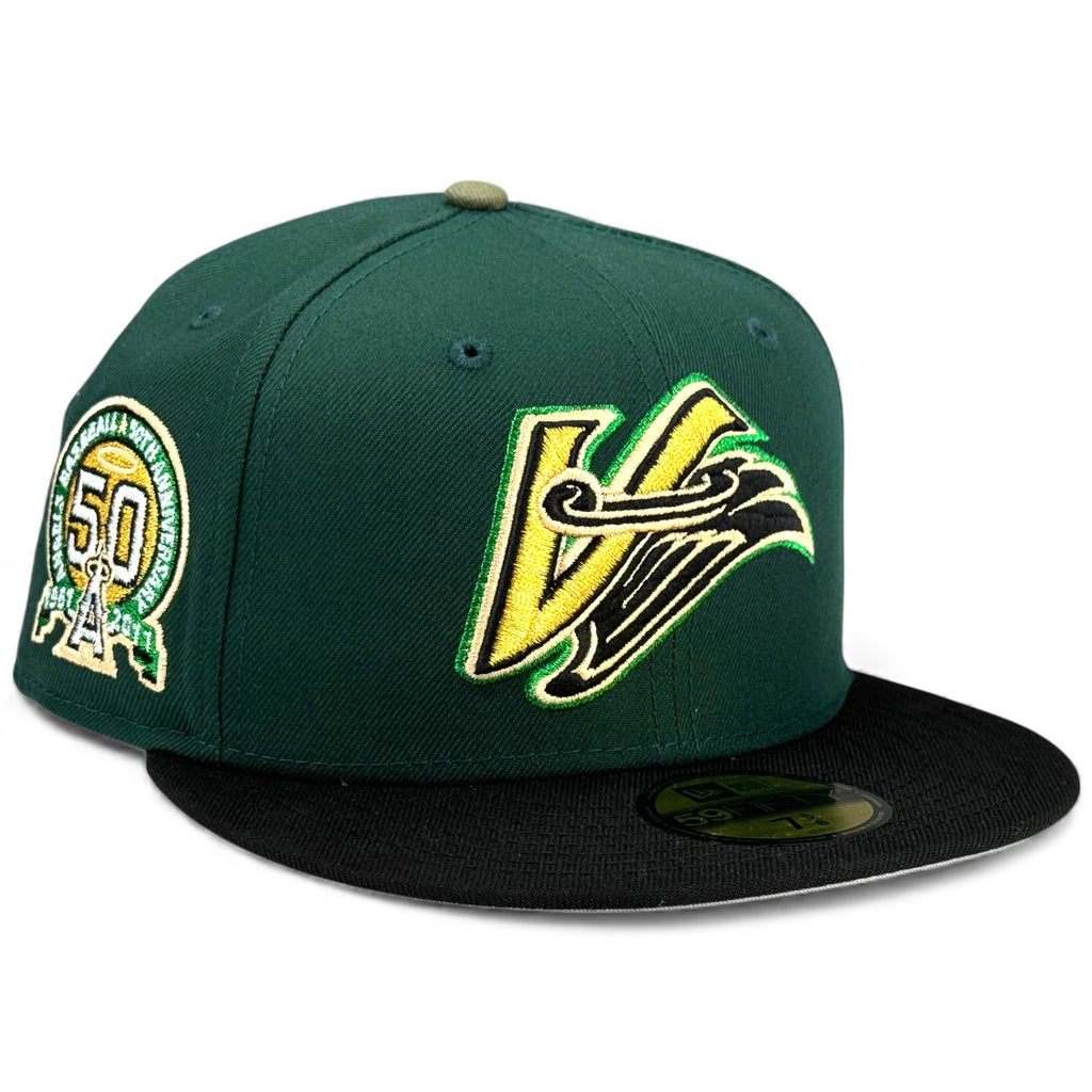 Anaheim Angels 🪽 VULTURE 🪽 New Era 59Fifty Fitted Hat - Dark Green / Black