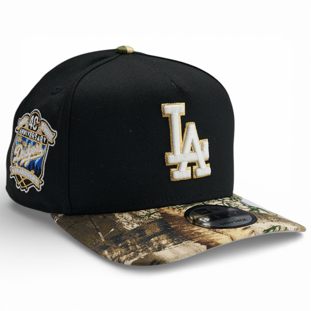 Los Angeles Dodgers New Era 9Fifty A-Frame Snapback Hat - Black / Real Tree Edge