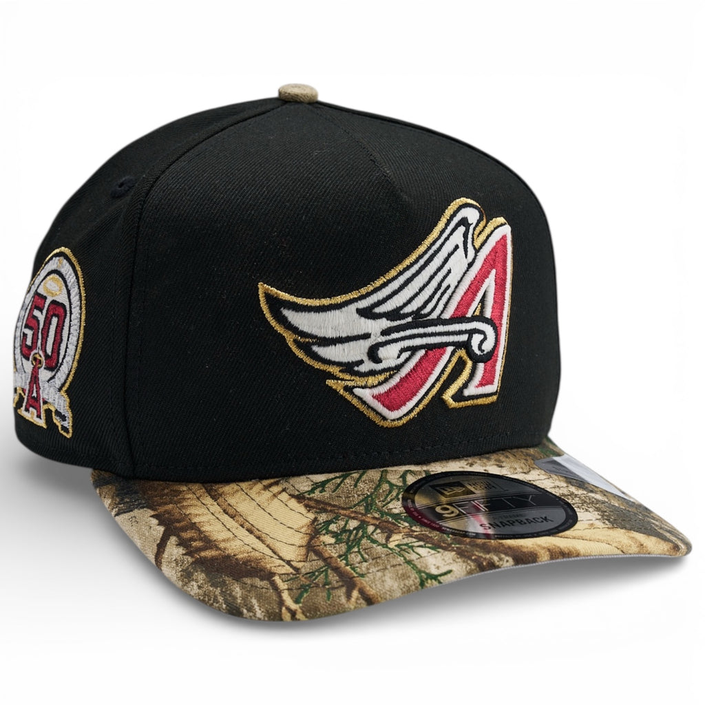 Anaheim Angels New Era 9Fifty A-Frame Snapback Hat - Black / Real Tree Edge