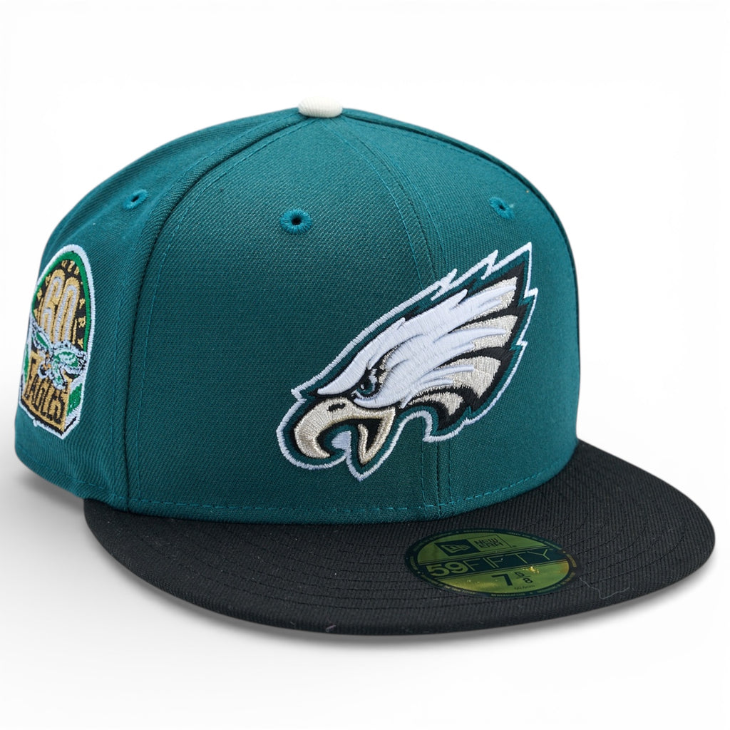 Philadelphia Eagles 🦅 PASSING OF THE WINGS 🦅  New Era 59Fifty Fitted Hat - Pine Green Black