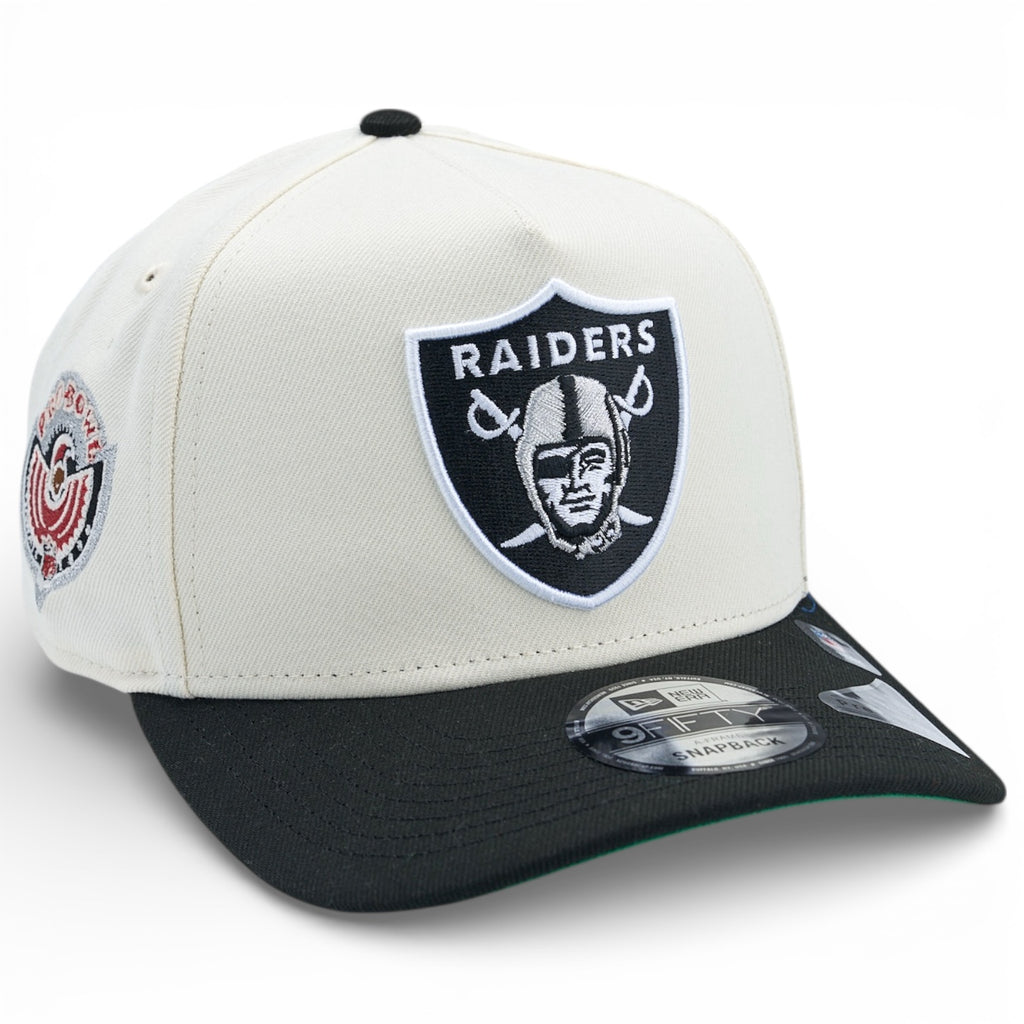 Las Vegas Raiders HAWAII New Era 9Fifty A-Frame Snapback Hat - Chrome White / Black