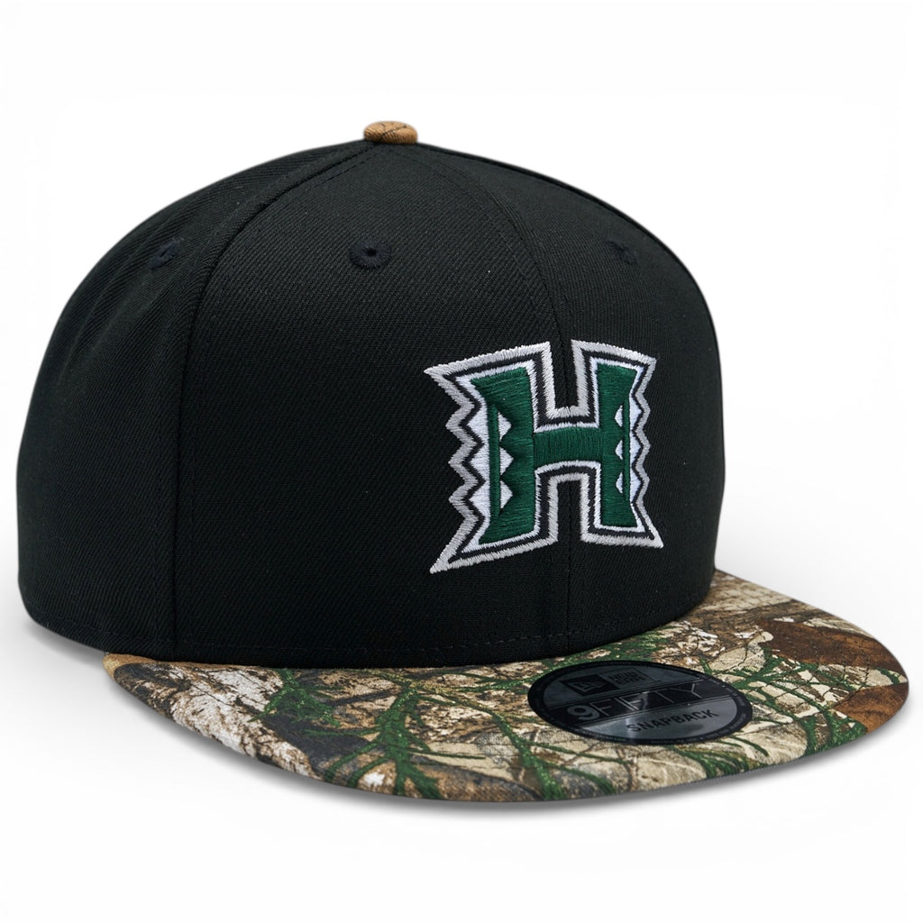University of Hawaii HAWAII New Era 9Fifty Snapback Hat - Black / Real Tree Camo