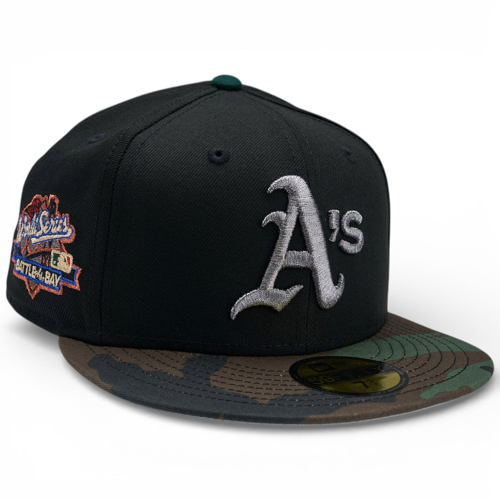Oakland Athletics 🏔️ XPLOR 🏔️ Era 59Fifty Fitted Hat - Black/Woodland Camo