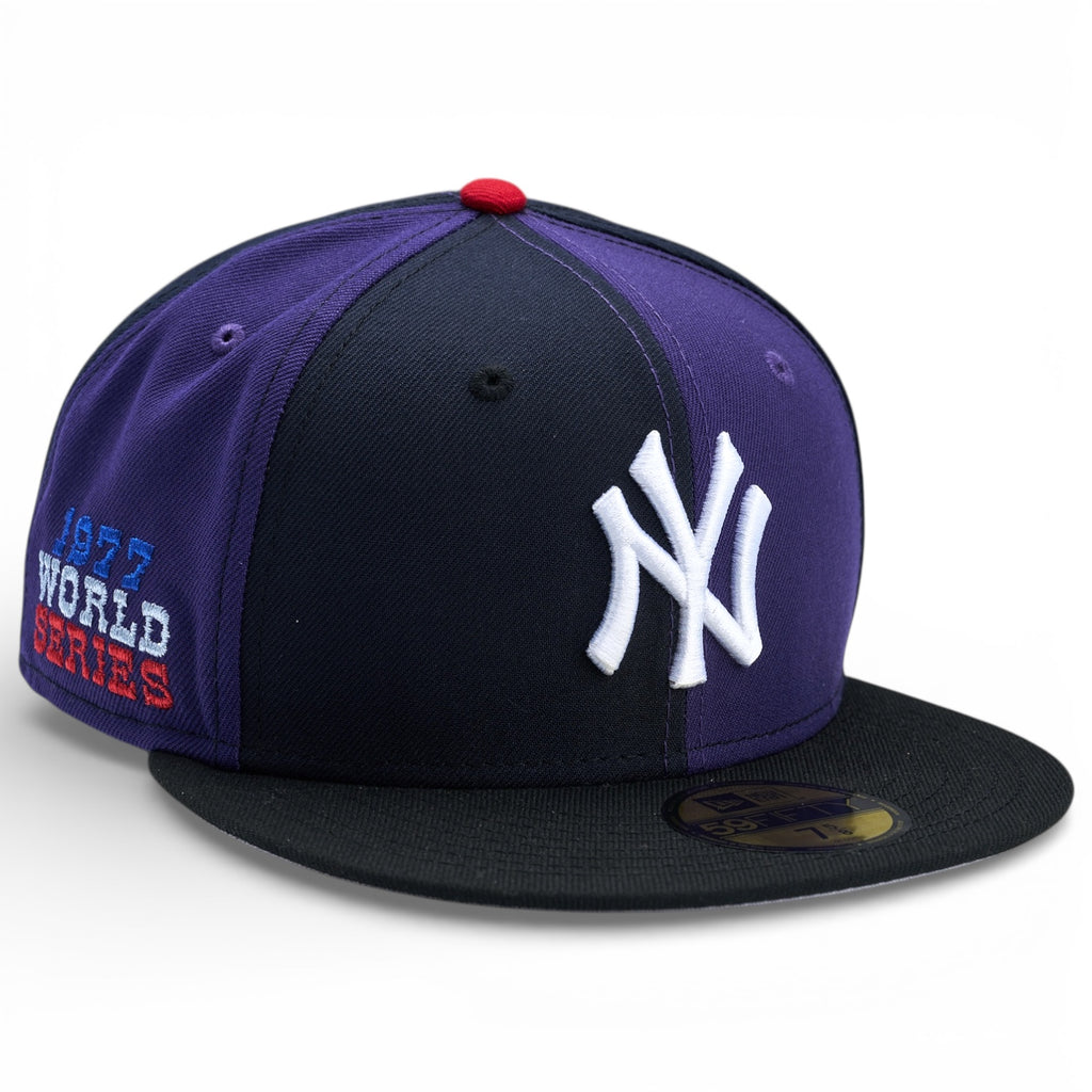 New York Yankees 🏔️ NYFW 🏔️ New Era 59Fifty Fitted Hat - Navy Pin Wheel / Black