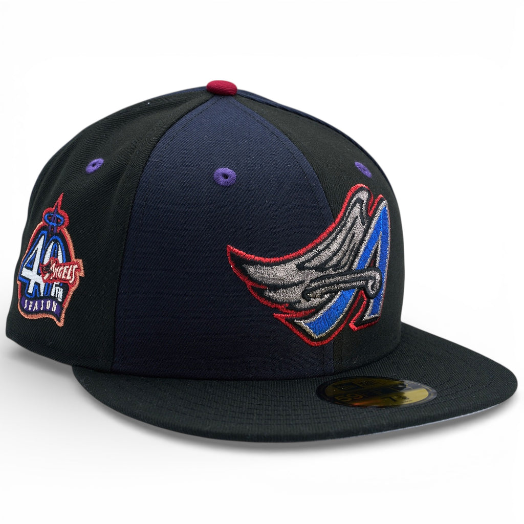 Anaheim Angels 🏔️🗝️ Kingdom Hearts: Heartless Edition 🗝️🏔️ New Era 59Fifty Fitted Hat - Black / Navy Pinwheel