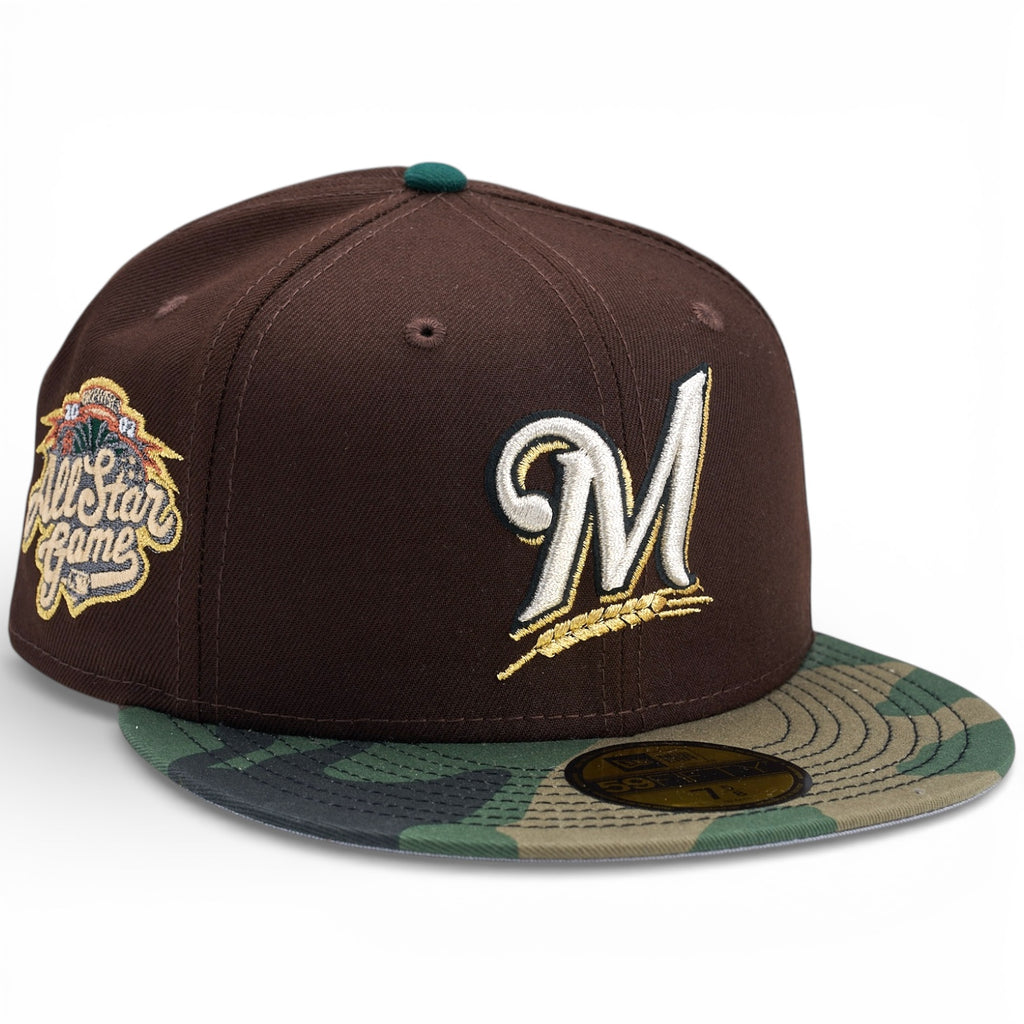 Milwaukee Brewers 🪖 M. PAYNE 🪖 New Era 59Fifty Fitted Hat - Burnt Wood / Woodland Camo
