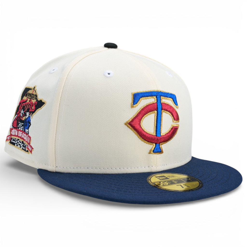 Minnesota Twins 🔵 TIME CRISIS 🔴 New Era 59Fifty Fitted Hat - Chrome White / Navy