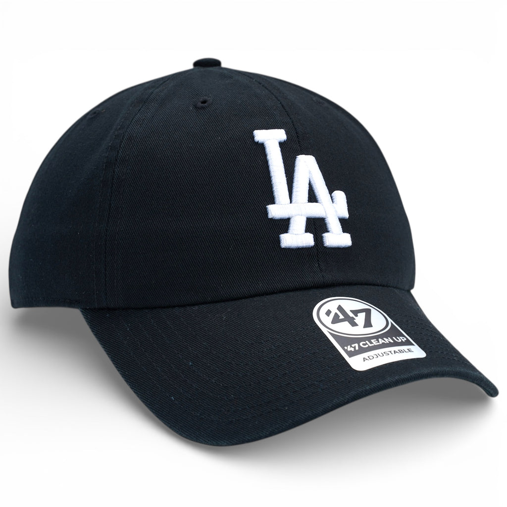 Los Angeles Dodgers 47 Brand Clean Up Cap - White on Black