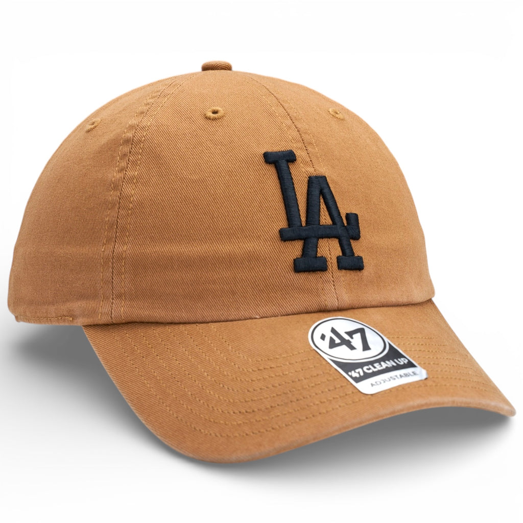 Los Angeles Dodgers 47 Brand Clean Up Cap - Black on Camel