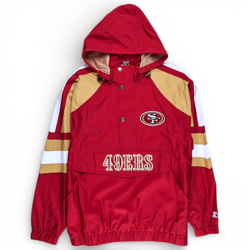 San Francisco 49ers Starter Lightweight V-Neck Pullover Half-Snap Jacket - Red