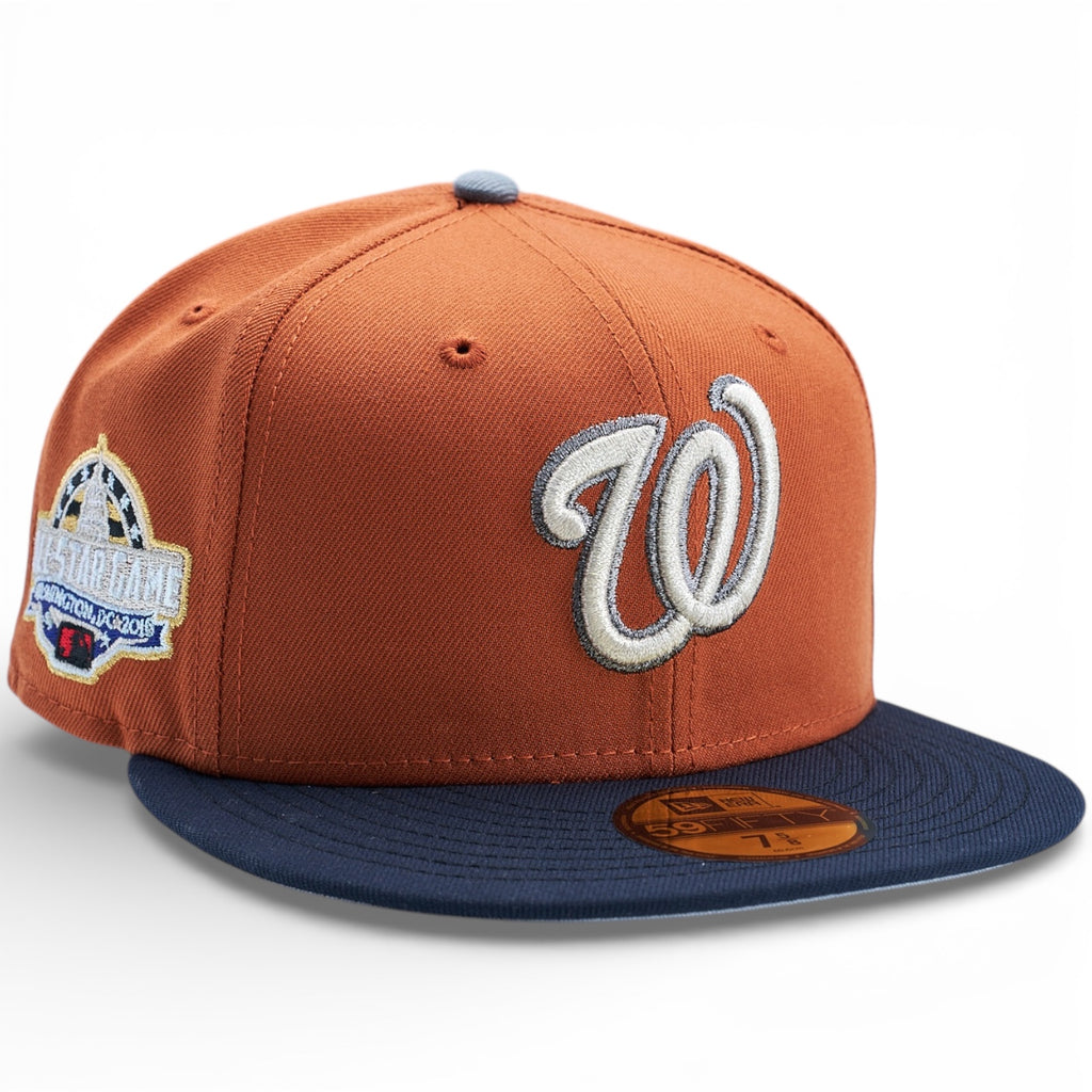 Washington Nationals 🧬 LOGAN 🧬  New Era 59Fifty Fitted Hat - Rust Orange / Navy
