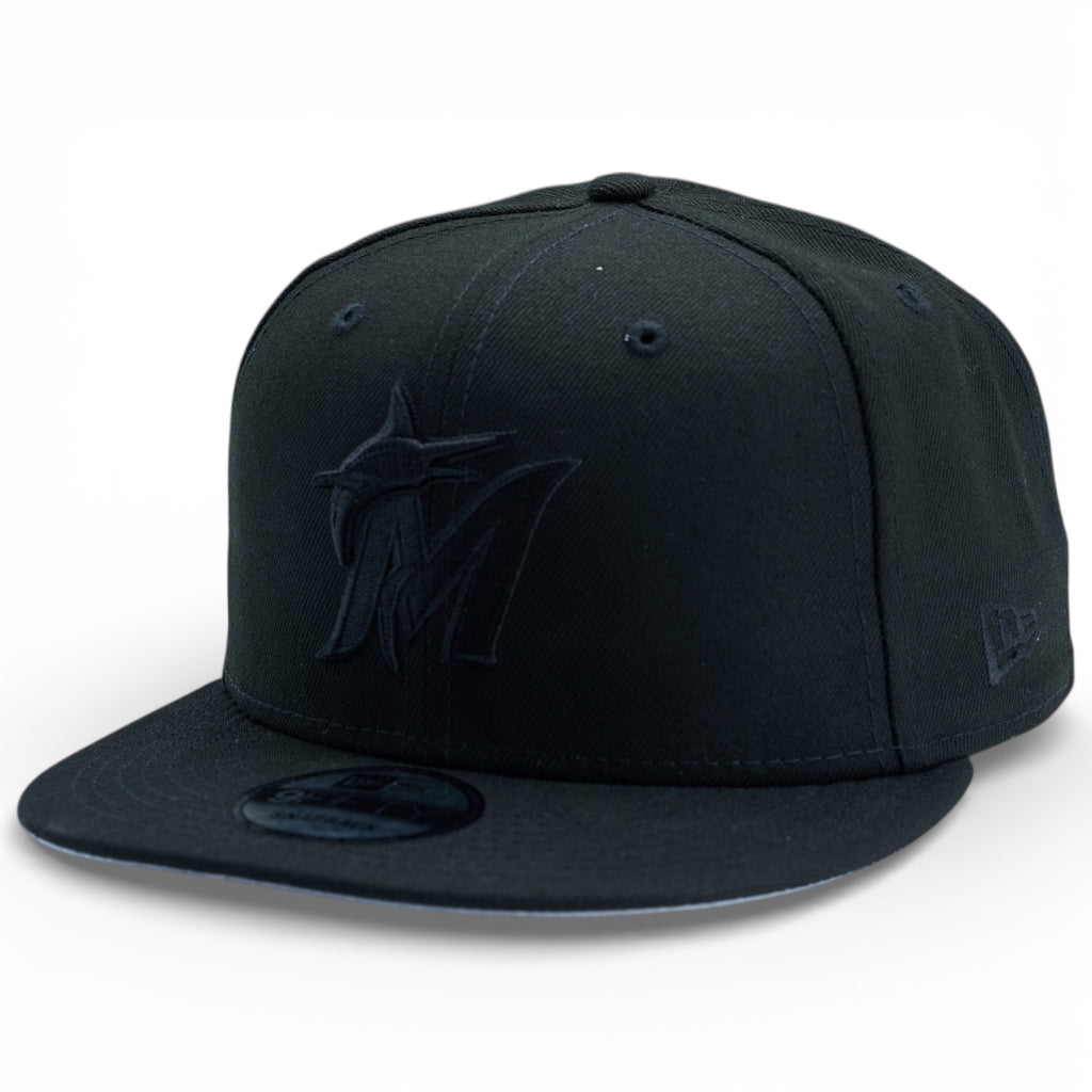 Florida Marlins Black on Black New Era 9Fifty Snapback Cap