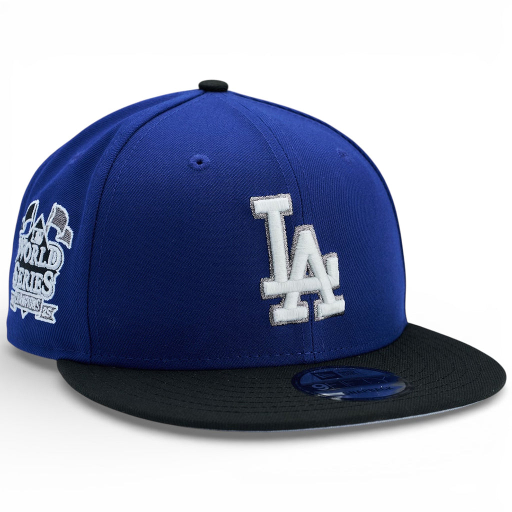 Los Angeles Dodgers 🍾 BACK 2 BACK PACK 🍾 (Double Banner) New Era 9Fifty Snapback Hat - Dark Royal  / Black