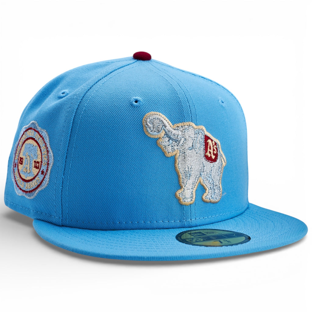 Philadelphia Athletics 🐘 THE LUCY 🐘 New Era 59Fifty Fitted Hat - Sky Blue