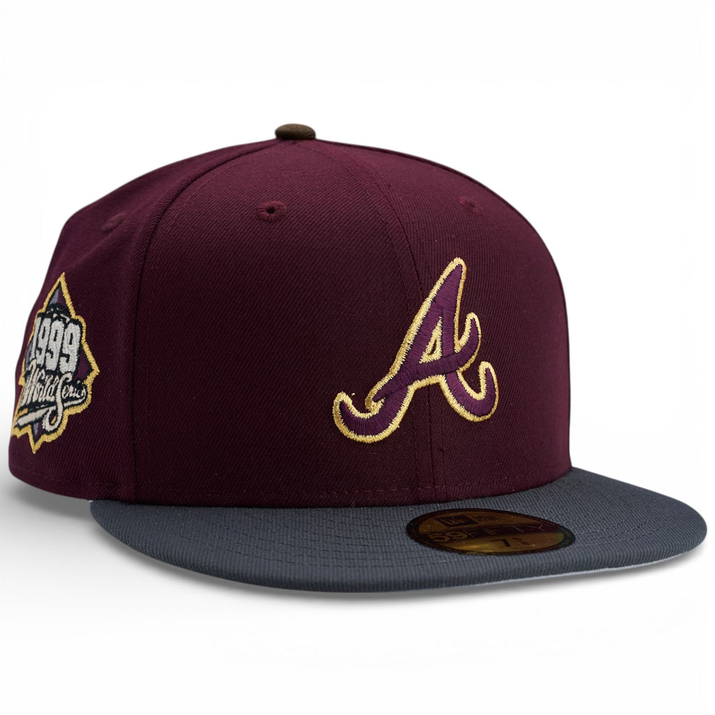 Atlanta Braves 🅰️ NEVER LIKED YOU 🅰️ New Era 59Fifty Fitted Hat - Maroon / Graphite
