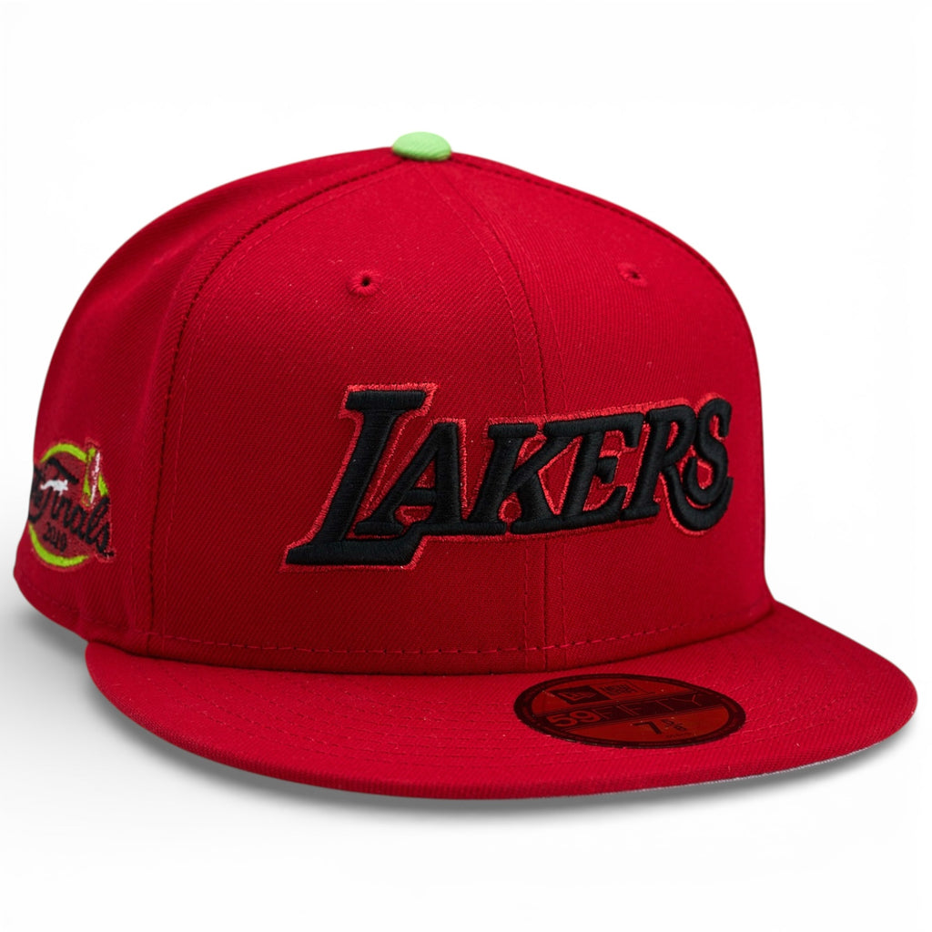 Los Angeles Lakers 🟢🔴 REVERSE GRINCH 🔴🟢 New Era 59Fifty Fitted hat - Red