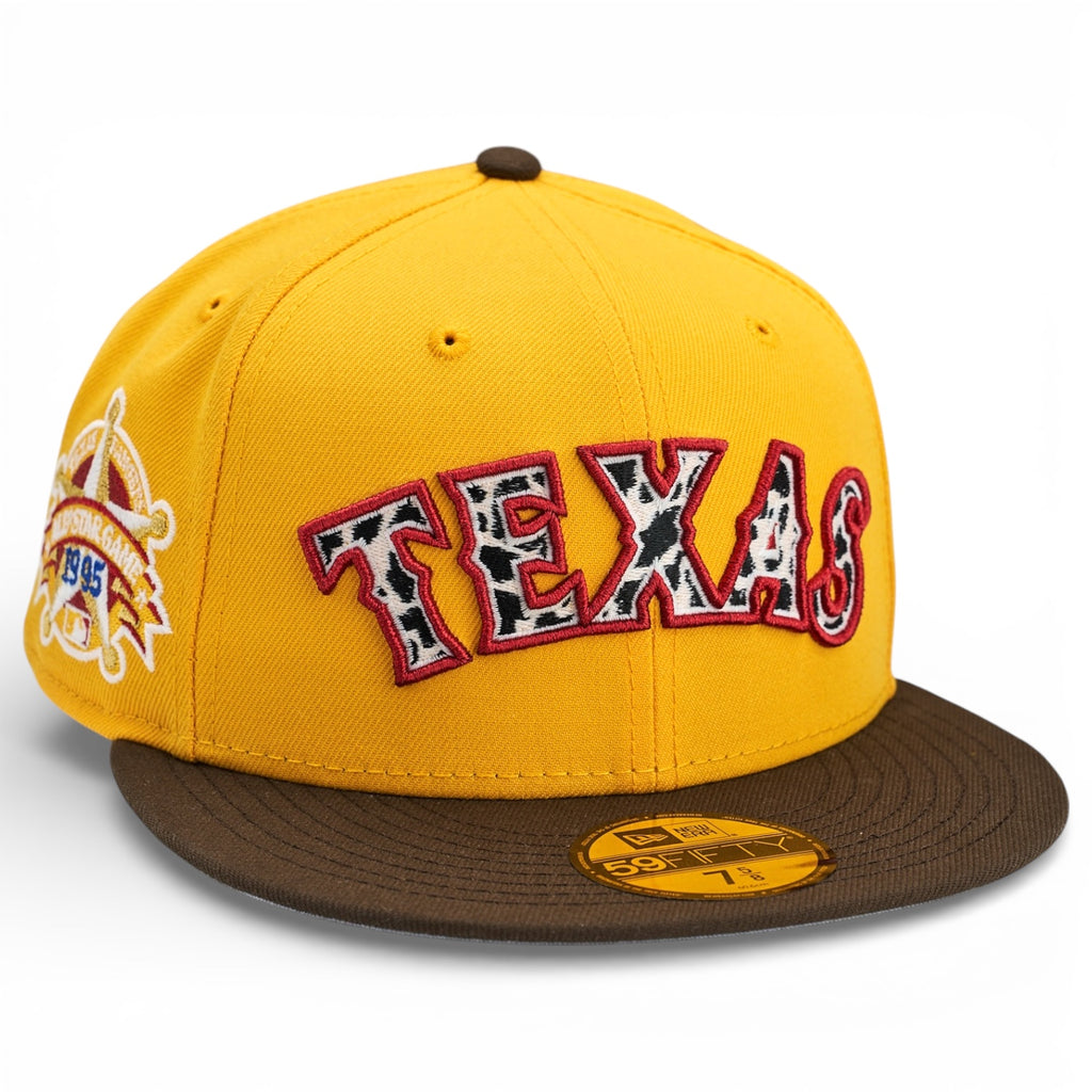 Texas Rangers 🤠 BEST FRIENDS PACK 🧑‍🚀  (SHERIFF) New Era 59Fifty Fitted hat - A Gold / Walnut